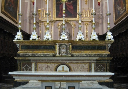 Altar table at the Church dedicated to St Mark