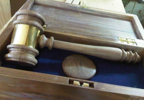 Gavel in Walnut & Brass